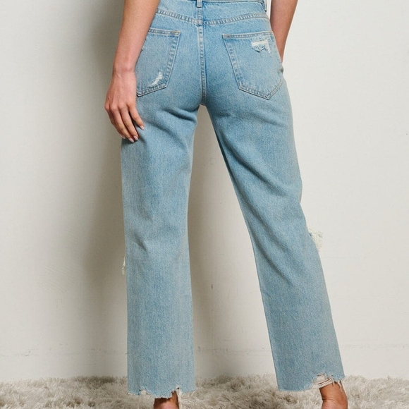 Distressed Light Blue Jeans - Picture 11 of 12